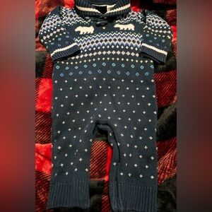 Polar bear knit romper